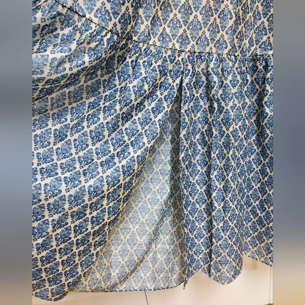 Sachin And Babi Bryce Gown/Lapis Print - Picture 8 of 17